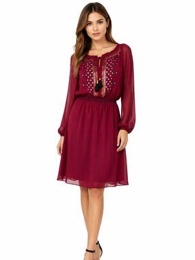 burgundy lace dress target burgundy/royal blue/pink Long Sleeves Lace and tulle wedding dresses b –  Siaoryne main image 0